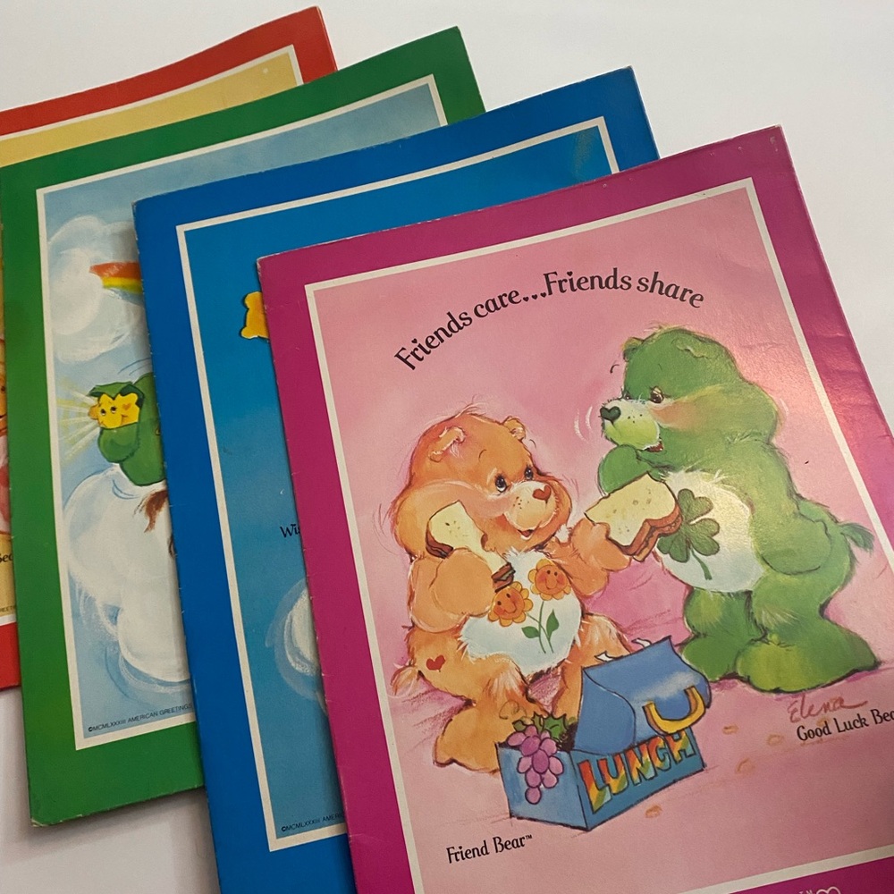 Care Bears vintage portfolio folders set of 4 1983 retro